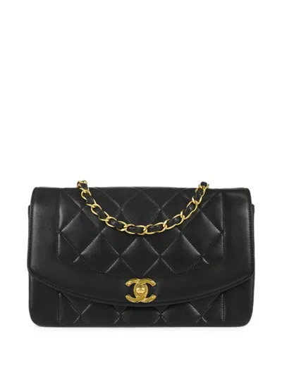 Pre-owned Chanel 1991-1994 Small Diana Quilted Shoulder Bag In Black
