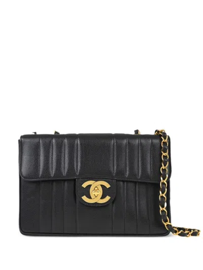 Pre-owned Chanel 1992 Mademoiselle Classic Flap Shoulder Bag In ブラック