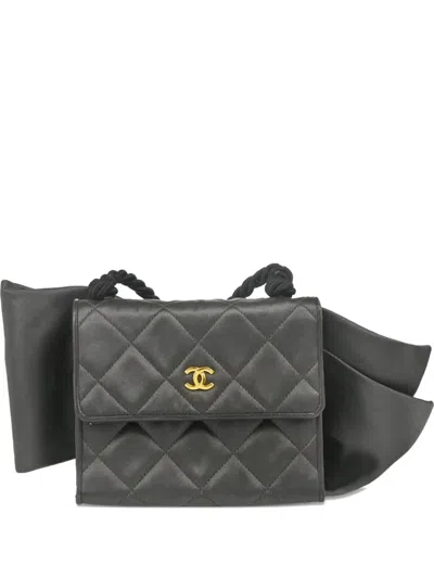 Pre-owned Chanel 1992 Cc Flap Shoulder Bag In Gray