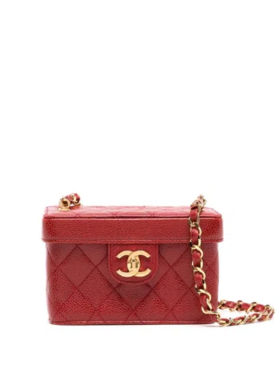 Pre-owned Chanel 1992 Cc Turn-lock Mini Bag In Red