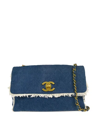 Pre-owned Chanel 1992 Classic Flap Shoulder Bag In 蓝色