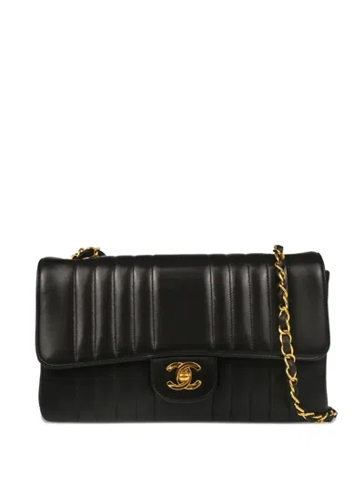 Pre-owned Chanel 1992 Mademoiselle Quilted Lambskin Bag In Black