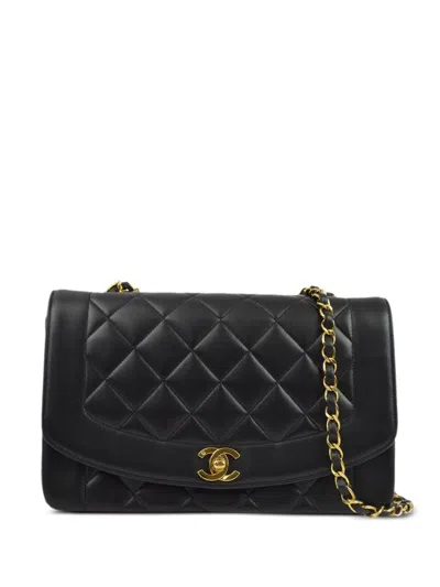 Pre-owned Chanel 1992 Medium Diana Shoulder Bag In Black