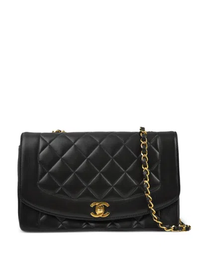 Pre-owned Chanel 1992 Medium Diana Shoulder Bag In Black