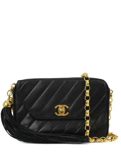 Pre-owned Chanel 1992 Mini Cc Camera Bag In Black