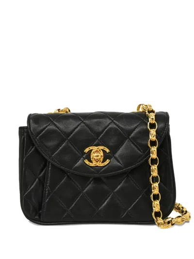 Pre-owned Chanel 1992 Quilted Shoulder Bag In Black