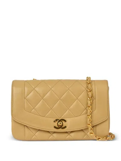 Pre-owned Chanel 1992 Small Diana Shoulder Bag In ニュートラル