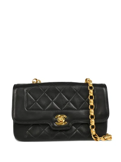 Pre-owned Chanel 1992 Single Flap Shoulder Bag In Black