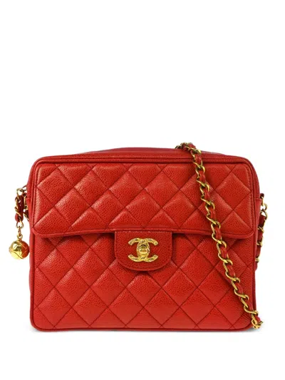 Pre-owned Chanel 1992 Small Camera Bag In Red