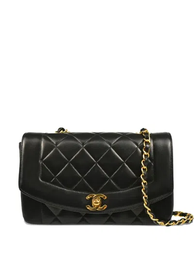 Pre-owned Chanel 1992 Small Diana Bag In Black