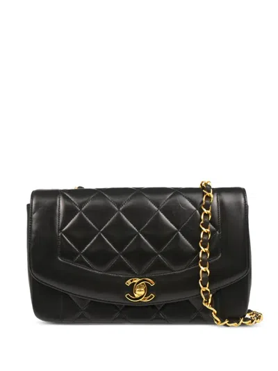 Pre-owned Chanel 1992 Small Diana Shoulder Bag In Black