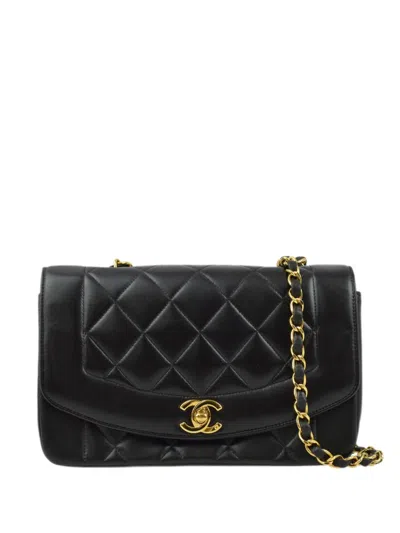 Pre-owned Chanel 1992 Small Diana Shoulder Bag In Black