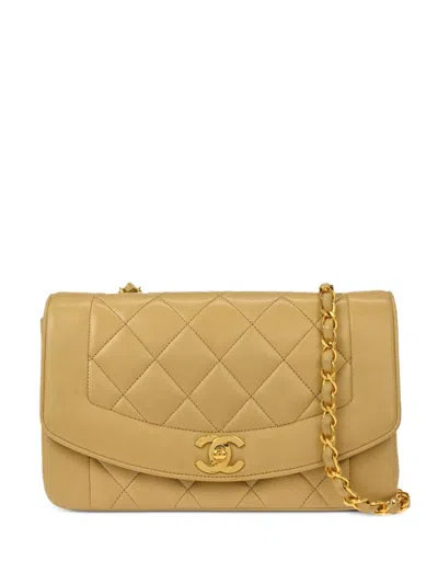Pre-owned Chanel 1992 Small Diana Shoulder Bag In Neutrals