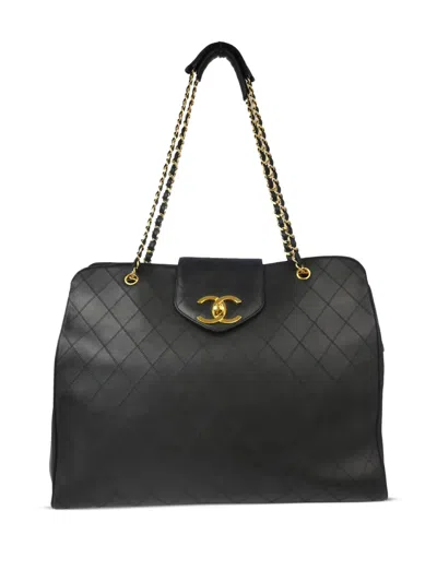 Pre-owned Chanel 1992 Supermodel Shoulder Bag In Black