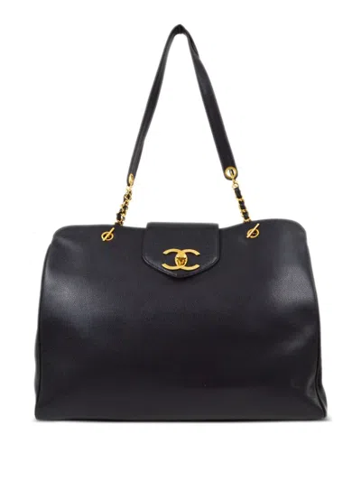 Pre-owned Chanel 1992 Supermodel Shoulder Bag In Black