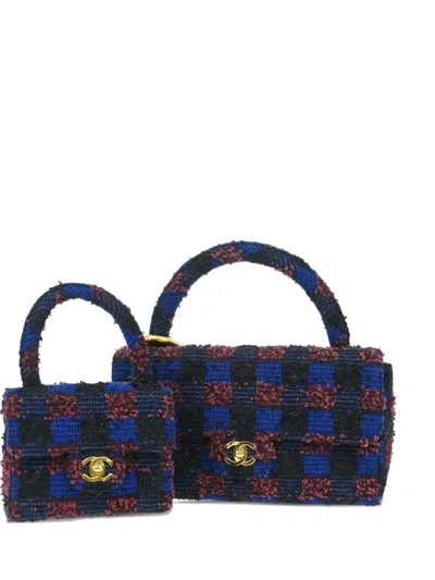 Pre-owned Chanel 1992 Tweed Classic Flap Two-in-one Handbag Set
