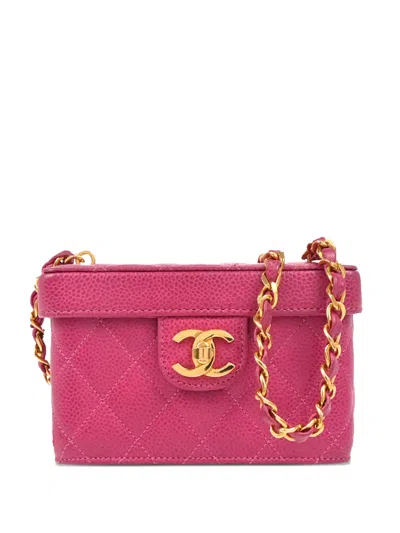 Pre-owned Chanel 1992 Vanity Shoulder Bag In Pink