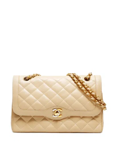 Pre-owned Chanel 1993-1994 Medium Classic Double Flap Bag In Neutral