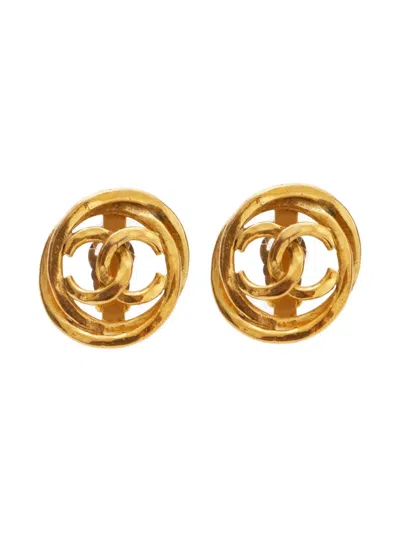 Pre-owned Chanel 1993 Cc-mark Clip-on Earrings