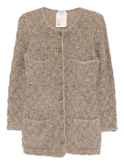 Pre-owned Chanel 1993 Collarless Jacket In Brown