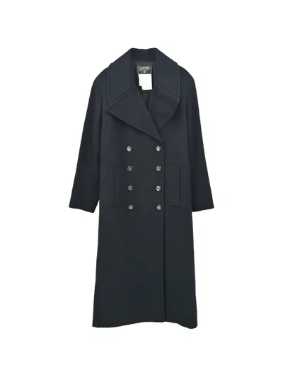 Pre-owned Chanel 1993 Double-breasted Coat In Black