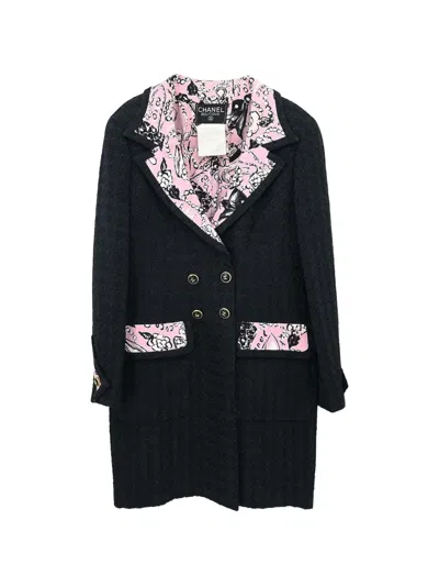 Pre-owned Chanel 1993 Double-breasted Coat In Black