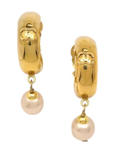 Pre-owned Chanel 1993 Faux-pearl Dangle Earrings