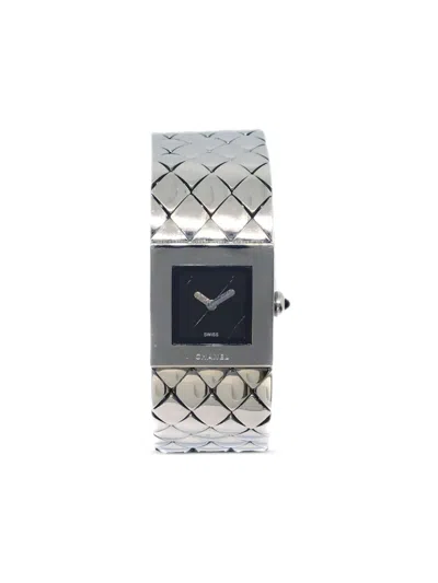 Pre-owned Chanel 1993 Matelassé 18mm In Black