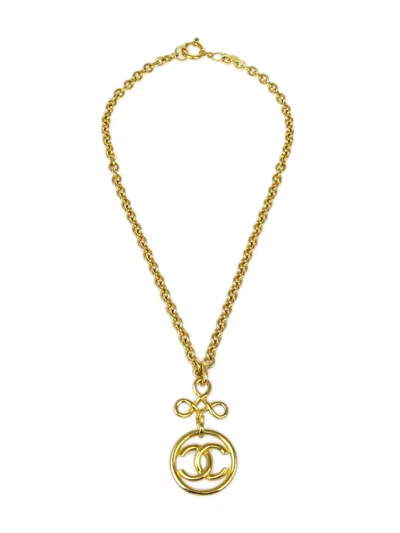 Pre-owned Chanel 1993 Medallion Necklace In 金色