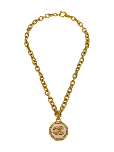Pre-owned Chanel 1993 Octagonal-pendant Cc Necklace