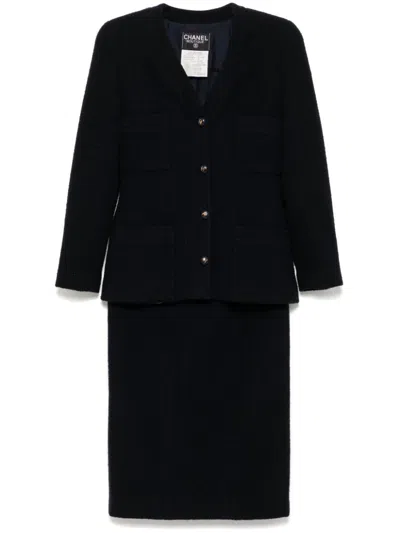 Pre-owned Chanel 1993 Skirt Suit In Blue
