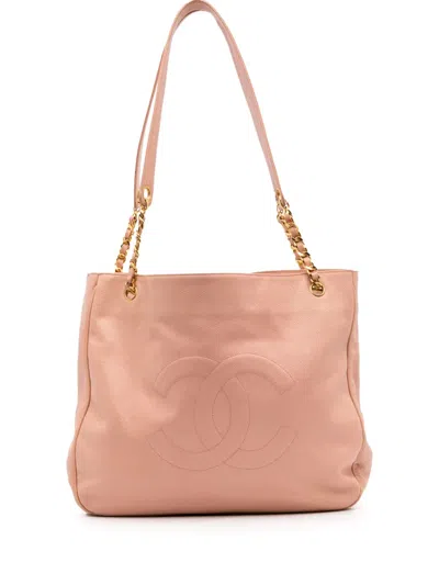 Pre-owned Chanel 1994-1996 Cc Caviar Chain Tote Bag In Pink