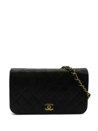 Pre-owned Chanel 1994-1996 Cc Quilted Shoulder Bag In Black