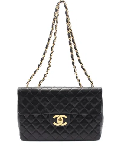 Pre-owned Chanel 1994-1996 Classic Flap Shoulder Bag In Black