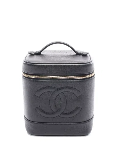 Pre-owned Chanel 1994-1996 Coco Mark Handbag In Black