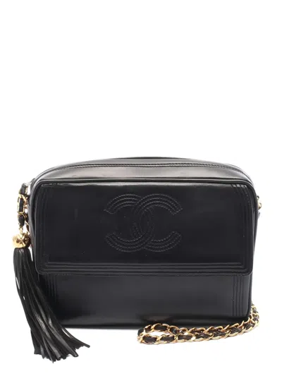Pre-owned Chanel 1994-1996 Coco Mark Shoulder Bag In Black
