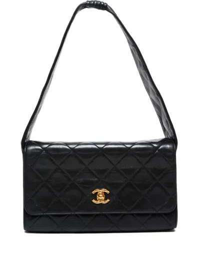 Pre-owned Chanel 1994-1996 Diamond-quilting Shoulder Bag In Black