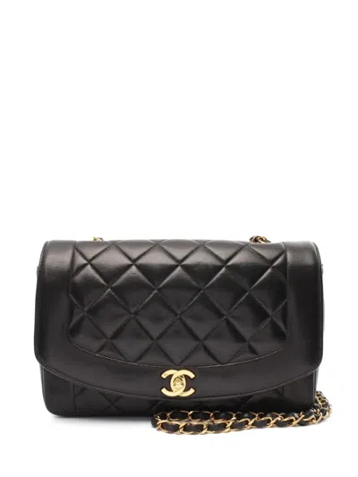 Pre-owned Chanel 1994-1996 Diana Flap Shoulder Bag In Black