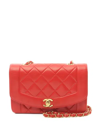 Pre-owned Chanel 1994-1996 Diana Flap Shoulder Bag In Red
