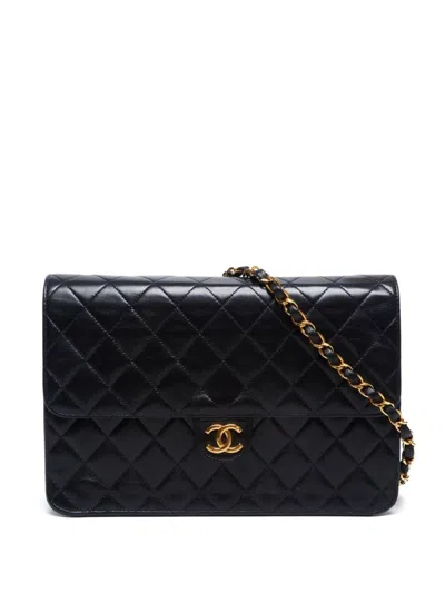 Pre-owned Chanel 1994-1996 Matelasse Chain Shoulder Bag In Black
