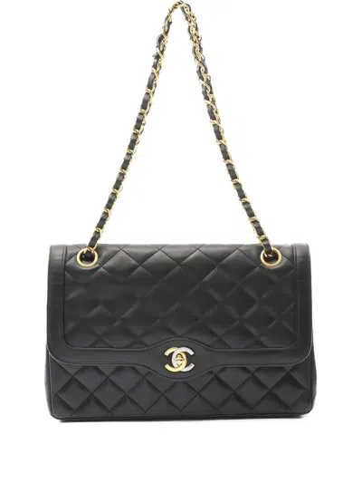 Pre-owned Chanel 1994-1996 Matelassé Flap Shoulder Bag In Black