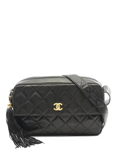 Pre-owned Chanel 1994-1996 Matelasse Tassel-detail Shoulder Bag In Black