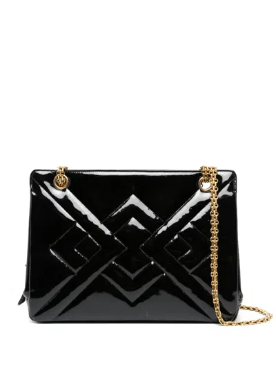 Pre-owned Chanel 1994-1996 Quilted Patent-leather Bag In Black