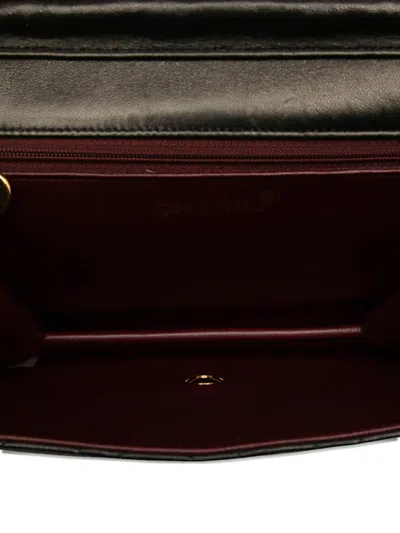 Pre-owned Chanel 1994-1996 Small Cc Quilted Lambskin Single Flap Crossbody Bag In Black