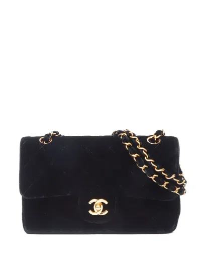 Pre-owned Chanel 1994-1996 Velvet Double Flap Shoulder Bag