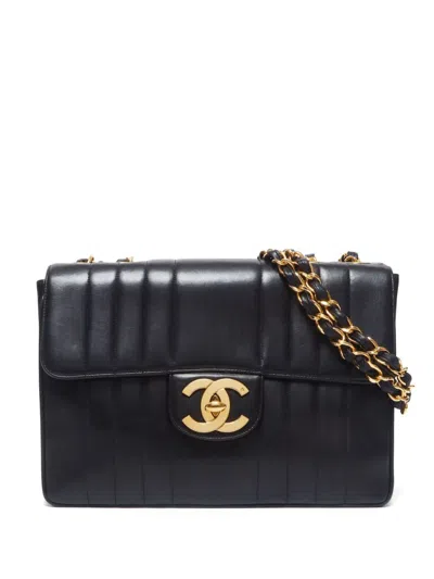 Pre-owned Chanel 1994-1999 Mademoiselle Flap Shoulder Bag In Black