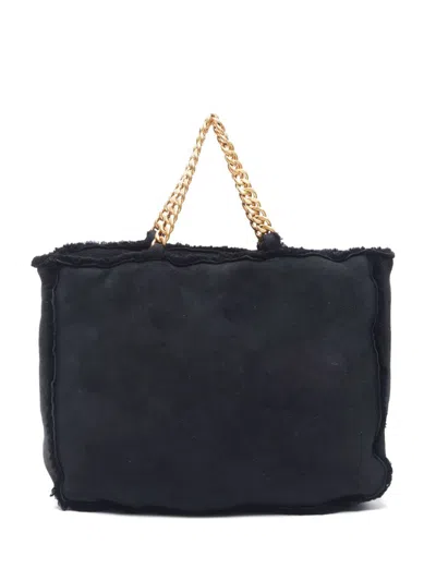 Pre-owned Chanel 1994-1999 Mouton Tote Bag In ブラック
