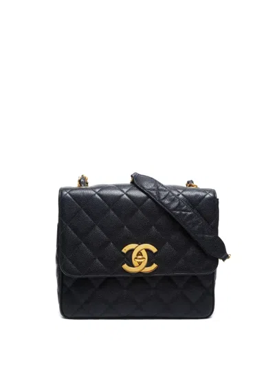 Pre-owned Chanel 1994-1999 Square Shoulder Bag In Black
