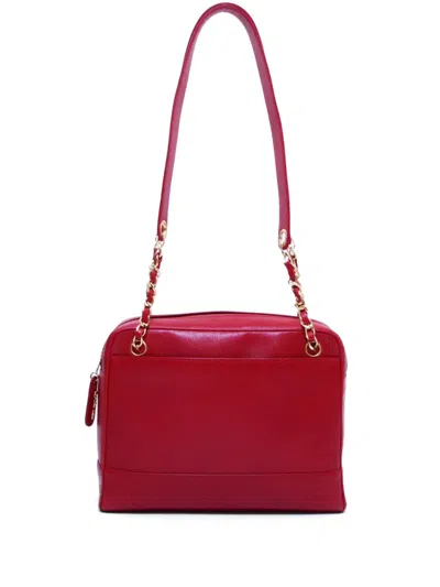 Pre-owned Chanel 1994-1999 Triple Cc Tote Bag In Red