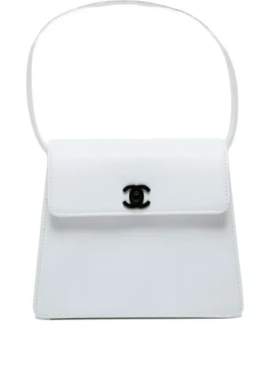 Pre-owned Chanel 1994-2000 Cc Mark Tote Bag In White